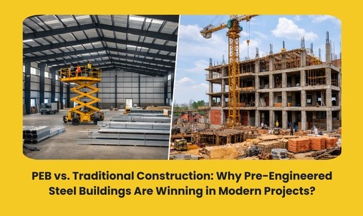 Read more about the article PEB vs. Traditional Construction: Why Pre-Engineered Steel Buildings Are Winning in Modern Projects?
