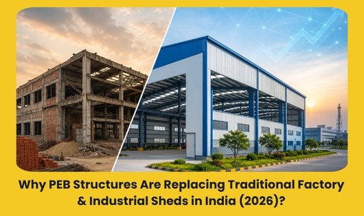 You are currently viewing Why PEB Structures Are Replacing Traditional Factory & Industrial Sheds in India (2026)?